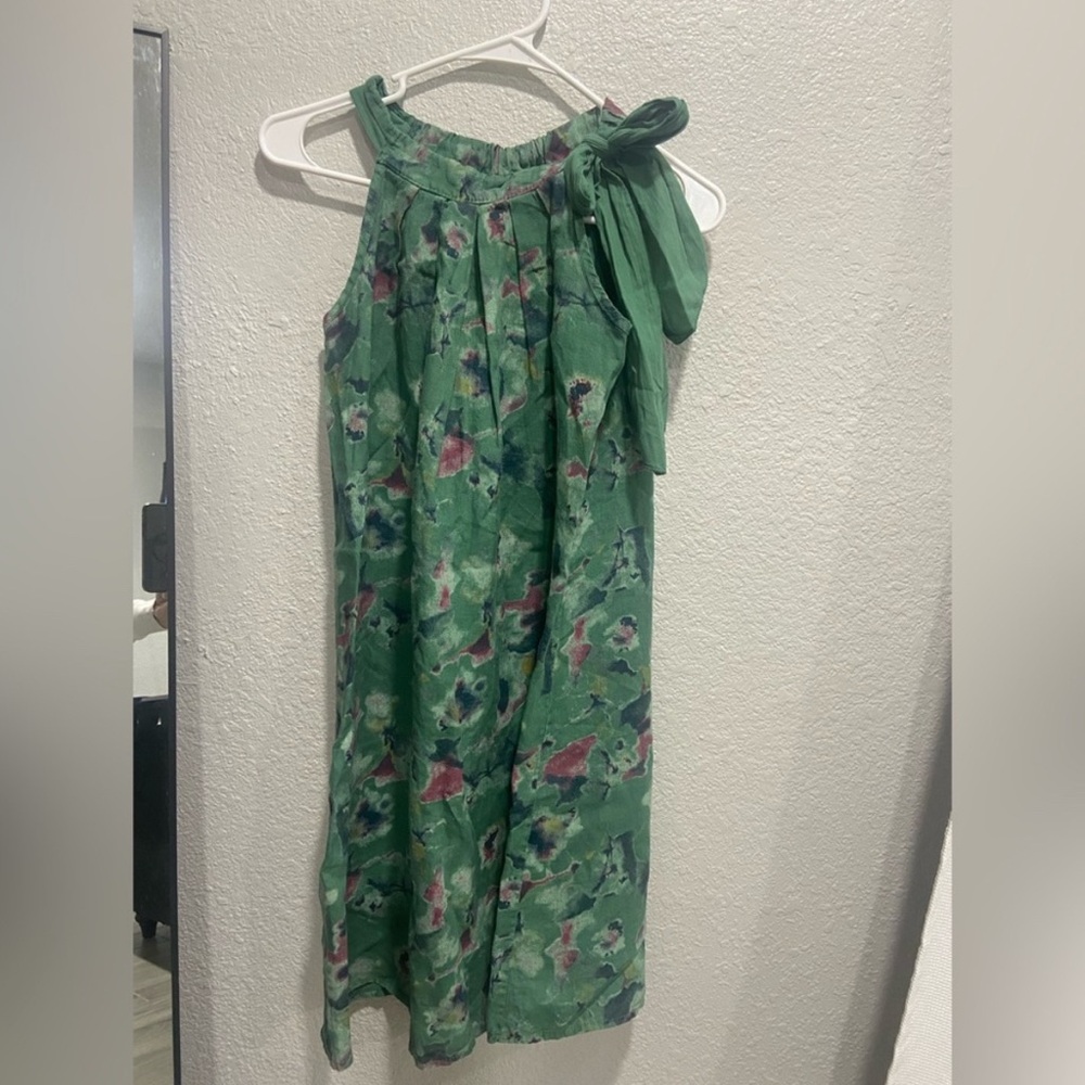 Bella Dahl Green and Purple Floral Top